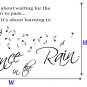 Large 'Dance in the Rain' Wall ART Quotes Vinyl Sticker, DIY Wall Decal