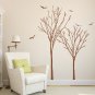 Large Twin Tree Branches & Birds Art Vinyl Wall Sticker, Wall Decal