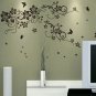 Large Vine Flowers with Butterflies Wall Art Vinyl Sticker