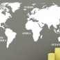 'Large World Map' Wall Art Vinyl Sticker, Home DIY Wall Art Decal