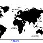 'Large World Map' Wall Art Vinyl Sticker, Home DIY Wall Art Decal