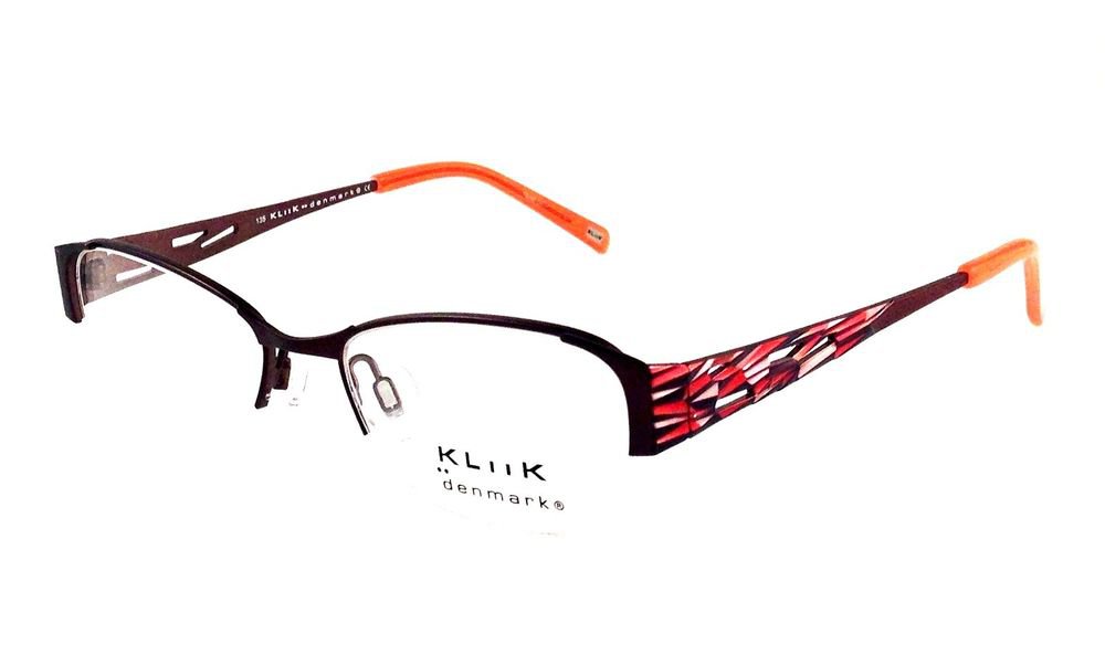 NEW KLiiK Denmark Eyeglasses 460 Brown Women's Eyewear 48-16 135mm ...