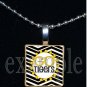 GO TIGERS Black & Gold Mascot Team School Jersey Pendant Necklace or Keychain