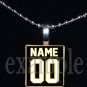 TIGERS PERSONALIZED JERSEY Black & Gold Mascot Team School Pendant Necklace or Keychain