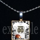 TIGERS PERSONALIZED FOOTBALL JERSEY Black & Gold Mascot Team School Pendant Necklace or Keychain