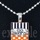 GO BEARS Team Mascot Pendant Necklace or Keychain Choices