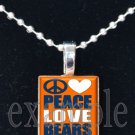 PEACE LOVE BEARS Team Mascot Necklace Pendant or Keychain Choices