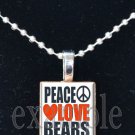 PEACE LOVE BEARS Team Mascot Pendant or Keychain Choices
