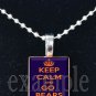 KEEP CALM & GO BEARS Navy Orange White Team Mascot Pendant Choices