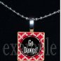 GO DAWGS BULLDOGS Black & Red Team Mascot Pendant Necklace or Keychain