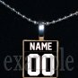 BULLDOGS PERSONALIZED JERSEY Black & Red Team Mascot Pendant Necklace or Keychain