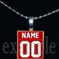 BULLDOGS PERSONALIZED JERSEY Black & Red Team Mascot Pendant Necklace or Keychain