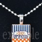 GO BRONCOS Navy, White & Orange Team Mascot Pendant Necklace or Keychain