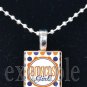 BRONCOS GIRL Navy, White & Orange Team Mascot Pendant Necklace or Keychain