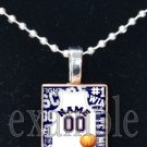 BRONCOS BASKETBALL PERSONALIZED JERSEY Navy, White & Orange Team Mascot Pendant Charm Necklace