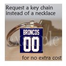 BRONCOS Navy, White & Orange Team Mascot PERSONALIZED JERSEY Keychain