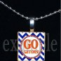 GO GATORS Blue & Orange Team Mascot Pendant Necklace Charm or Keychain
