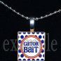 GATOR BAIT Blue & Orange Team Mascot Pendant Necklace or Keychain