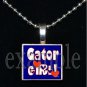 GATOR GIRL Blue & Orange Team Mascot Pendant Necklace Charm or Keychain