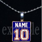 GATORS PERSONALIZED JERSEY Blue & Orange Team Mascot Pendant Necklace or Keychain