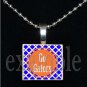 GO GATORS Blue & Orange Team Mascot Pendant Necklace Charm or Keychain