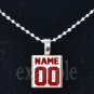 CARDINALS PERSONALIZED JERSEY Red, White, Black & Yellow Team Mascot Pendant Necklace or Keychain