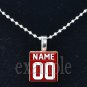 CARDINALS PERSONALIZED JERSEY Red, White, Black & Yellow Team Mascot Pendant Necklace or Keychain