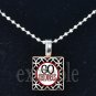 GO CARDINALS Red, White, Black & Yellow Team Mascot Pendant Necklace or Keychain