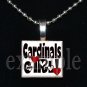 CARDINALS GIRL Red, White, Black & Yellow Team Mascot Pendant Necklace or Keychain