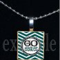 GO EAGLES Green, Black & Silver Team Mascot Pendant Necklace Charm or Keychain