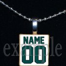EAGLES Green, Black & Silver Team PERSONALIZED JERSEY Mascot Pendant Necklace Charm or Keychain