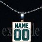EAGLES Green, Black & Silver Team PERSONALIZED JERSEY Mascot Pendant Necklace Charm or Keychain