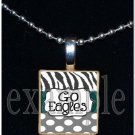 GO EAGLES Green, Black & Silver Team Mascot Pendant Necklace Charm or Keychain