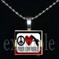 PEACE LOVE NICEVILLE HIGH SCHOOL EAGLES School Team Mascot Pendant Necklace Charm or Keychain