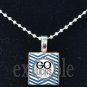 GO LIONS Blue, Silver, Black & White Team Mascot Pendant Necklace or Keychain