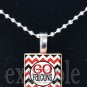 GO FALCONS Red, Black & White Team Mascot Pendant Necklace Charm or Keychain