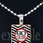 GO FALCONS Red, Black & White Team Mascot Pendant Necklace Charm or Keychain