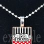 GO FALCONS Red, Black & White Team Mascot Pendant Necklace Charm or Keychain