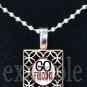 GO FALCONS Red, Black & White Team Mascot Pendant Necklace Charm or Keychain