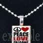 PEACE LOVE FALCONS Red, Black & White Team Mascot Pendant Necklace or Keychain