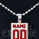 FALCONS PERSONALIZED JERSEY Red, Black & White Team Mascot Pendant Charm Necklace or Keychain