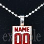 FALCONS PERSONALIZED JERSEY Red, Black & White Team Mascot Pendant Charm Necklace or Keychain