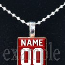 FALCONS PERSONALIZED JERSEY Red, Black & White Team Mascot Pendant Charm Necklace or Keychain