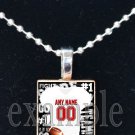 FALCONS PERSONALIZED FOOTBALL JERSEY Red, Black & White Team Mascot Pendant Necklace or Keychain