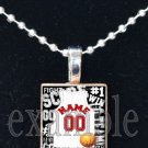 FALCONS PERSONALIZED BASKETBALL JERSEY Red, Black & White Team Mascot Pendant Necklace or Keychain