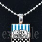 GO PANTHERS Black, Blue, Silver & White Team Mascot Pendant Necklace or Keychain