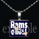 RAMS GIRL Blue, Gold & White Team Mascot Pendant Choices