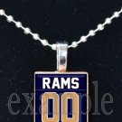 RAMS Blue, Gold & White Team Mascot PERSONALIZED JERSEY Pendant or Keychain