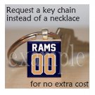 RAMS Blue, Gold & White Team Mascot Keychain
