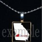 ANY USA STATE Black & White c/ Red Heart Scrabble Necklace Charm Key-chain Gift